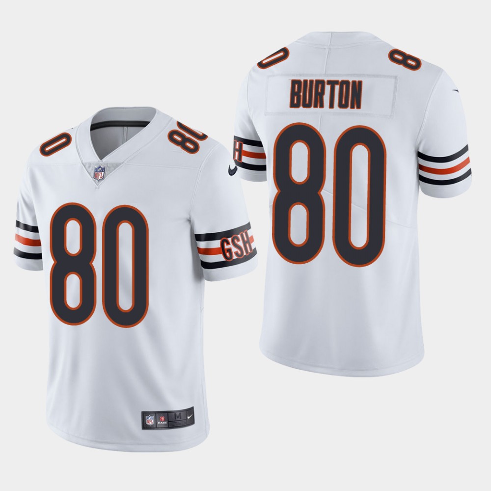 Men's Chicago Bears #80 Trey Burton White Vapor Untouchable Limited Stitched NFL Jersey